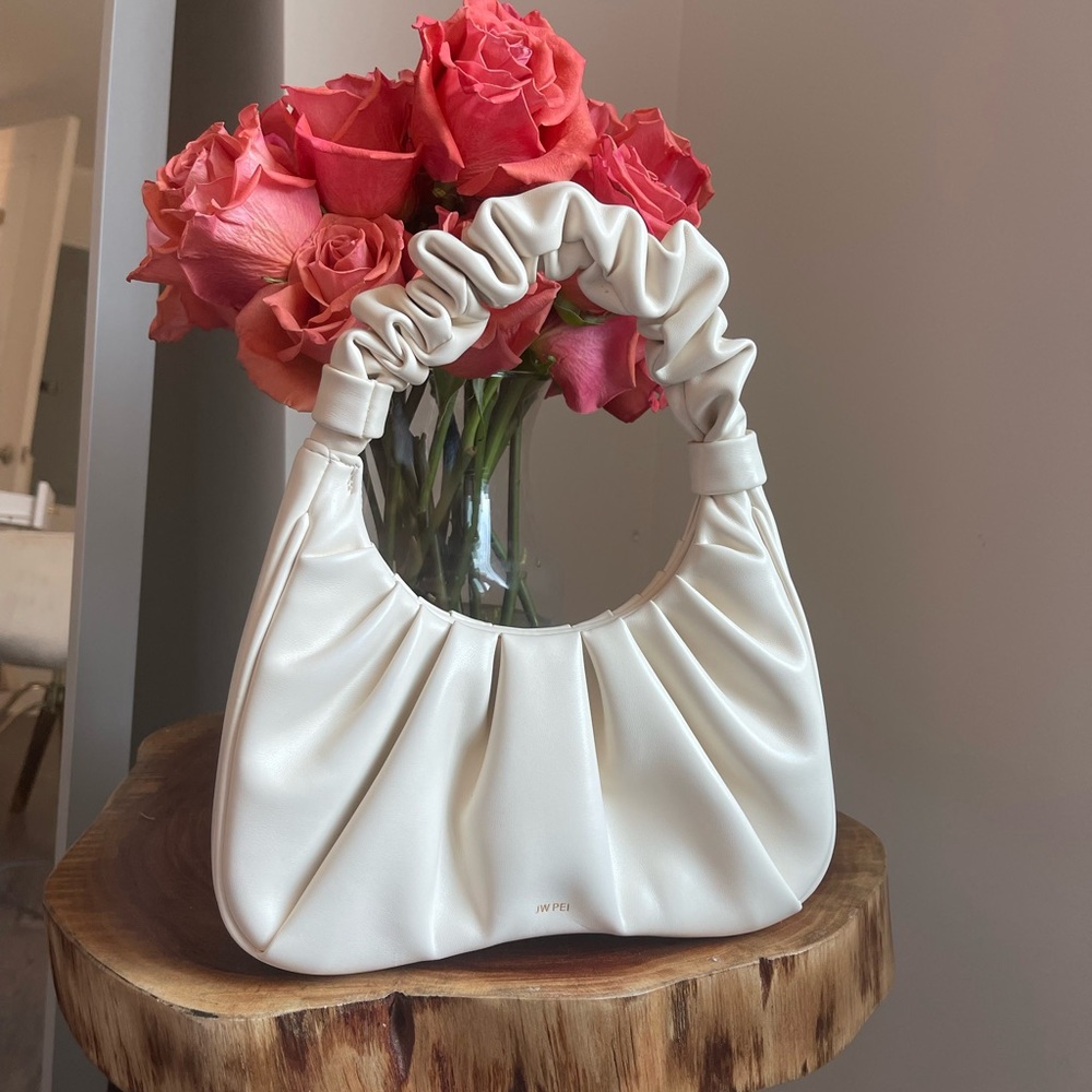 JW PEI Gabbi Ruched Hobo Bag in Ivory